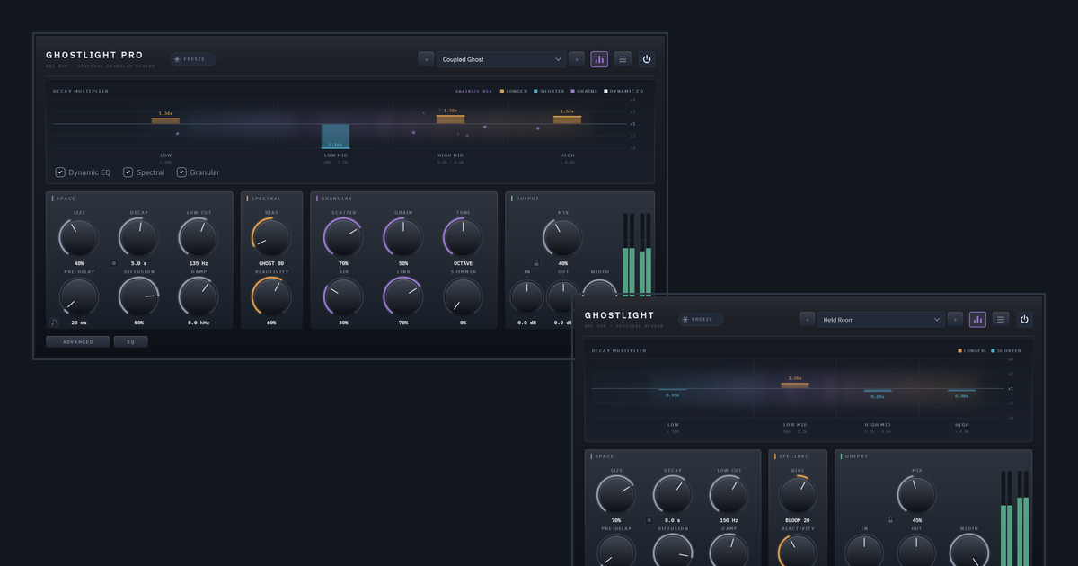 The Ghostlight Pro and Ghostlight panels side by side