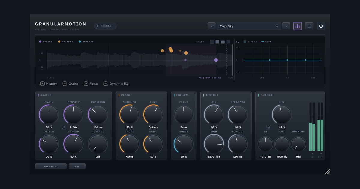 The Granularmotion panel