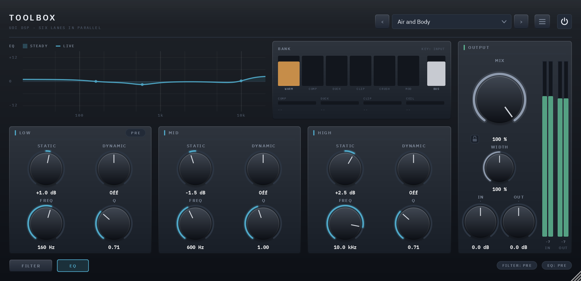 Toolbox: panel, dynamic eq
